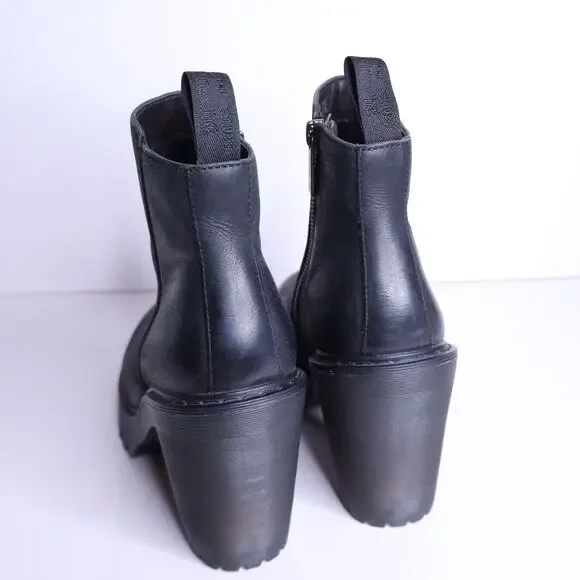 DR. MARTENS Magdalena Leather Heeled Ankle Boot Black Women's 8 - Picture 5 of 13